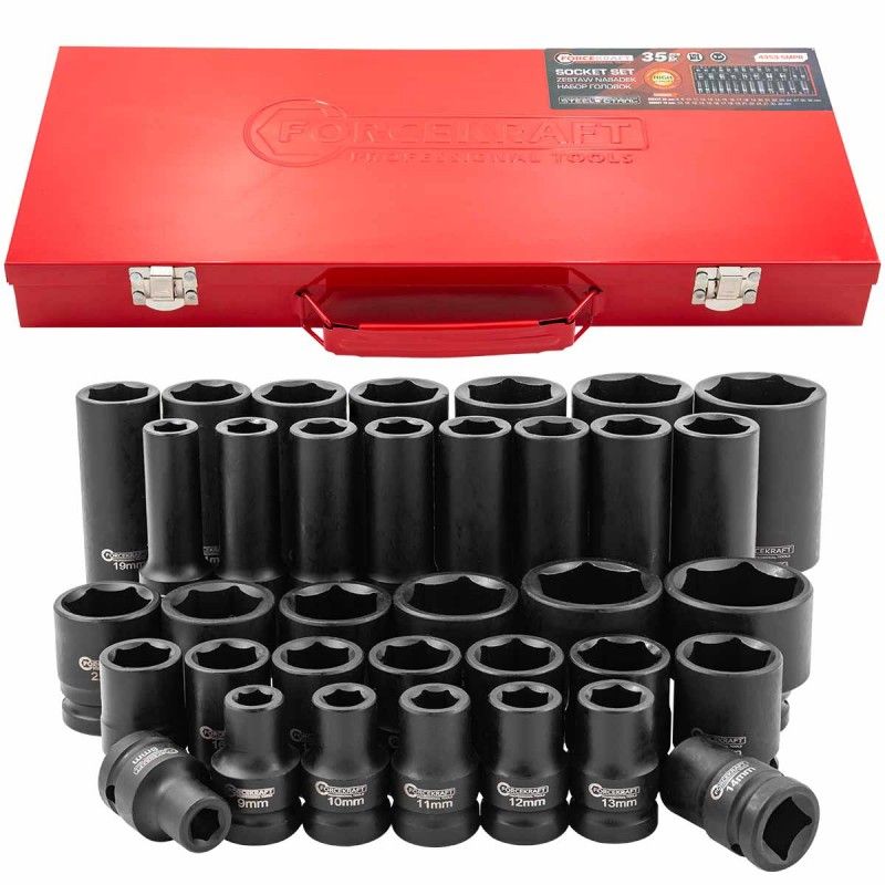 Набор головок ударных 1/2" (8-32 мм) 35 пр. FORCEKRAFT FK-4353-5MPB