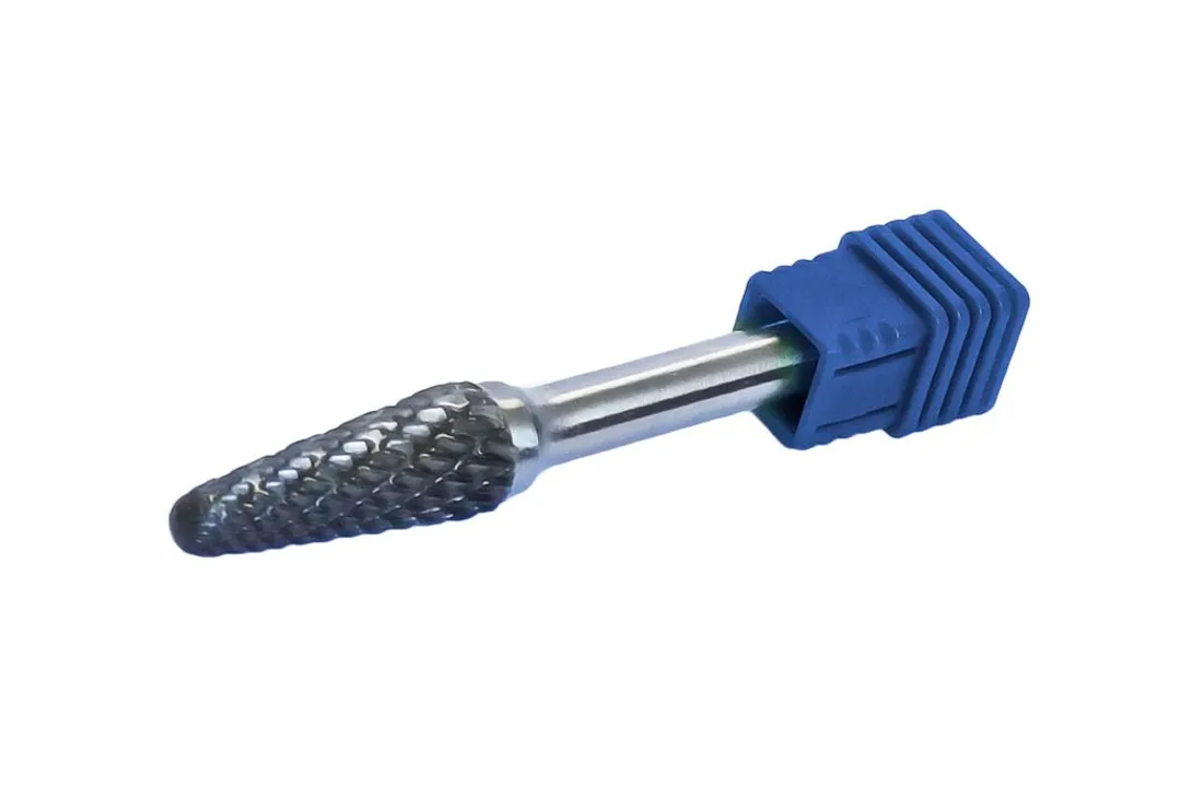 Шарошка коническая скругленная удлиненная по металлу(? 6mm,? хвостовика 6mm), в пластиковом футляре ...Forsage F-617L0616