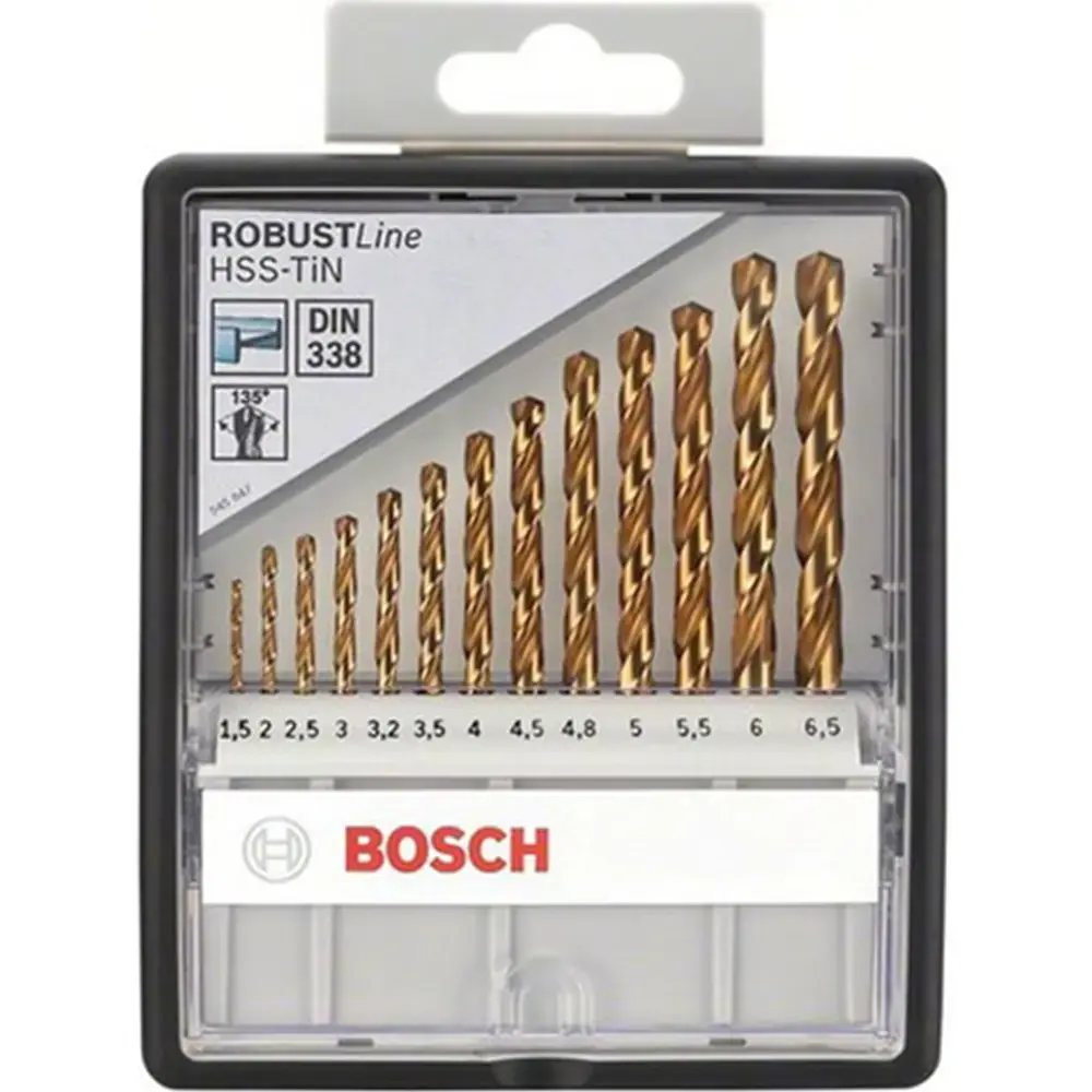 Набор сверл по мет. Robust Line HSS-TiN 13шт 1.5-6.5мм  BOSCH 2607010539