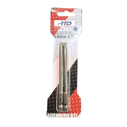 Биты "Torx Tamper Resistant" TR20+TR30х100мм 1/4" S2 (2шт)   H-D HD-0492