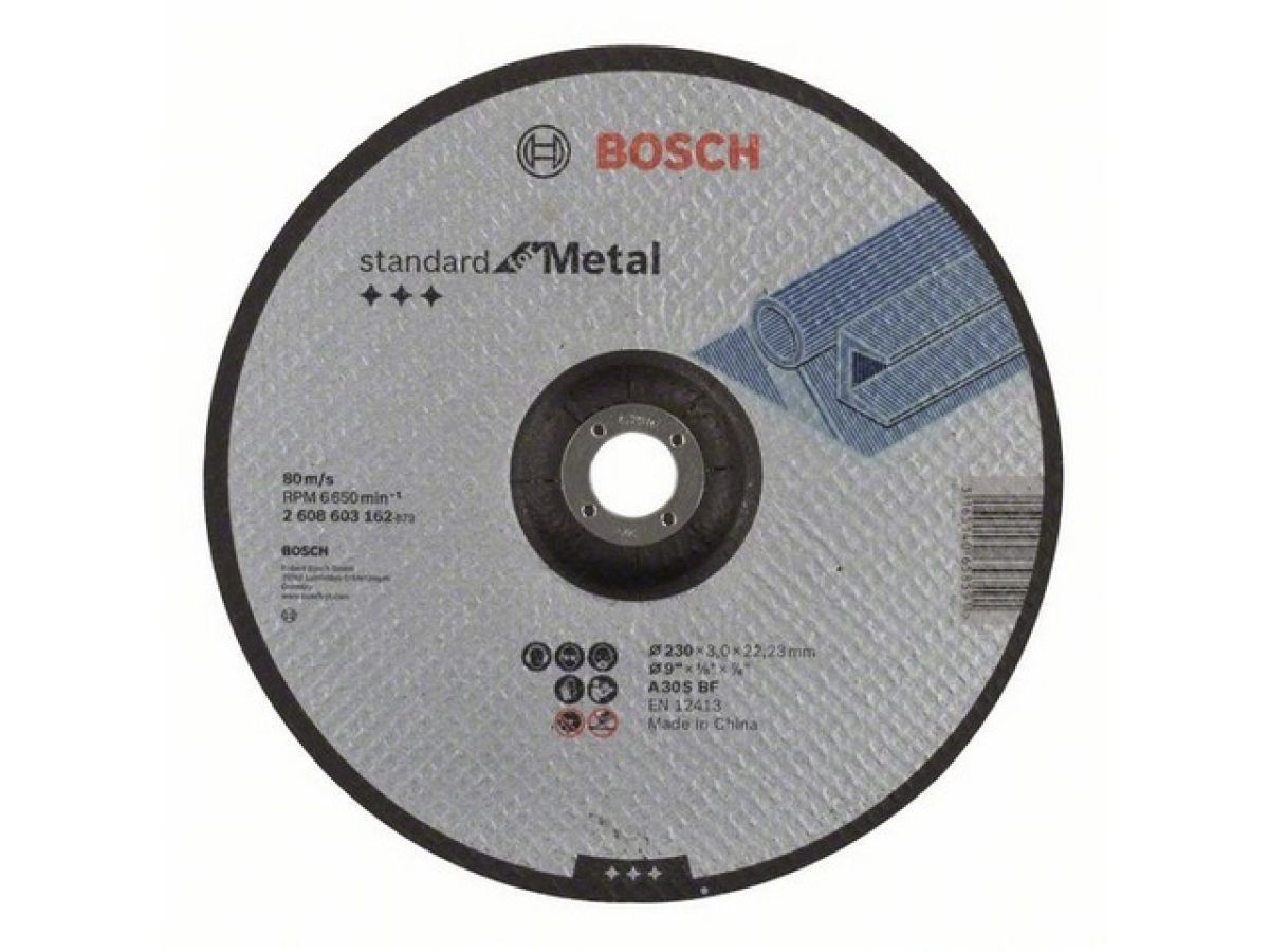 Круг отрезной 230x3.0x22.2 mm для металла Standard (вогнутый) BOSCH 2608603162