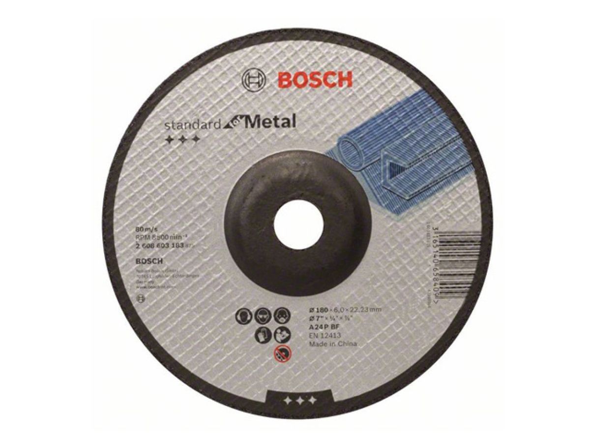 Круг обдирочный 180x6x22.2 mm для металла Standart BOSCH 2608603183