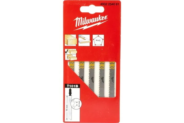 Пилка к лобзику T101D (5 шт / HCS / 75 мм / дерево) MILWAUKEE Milwaukee 4932274351