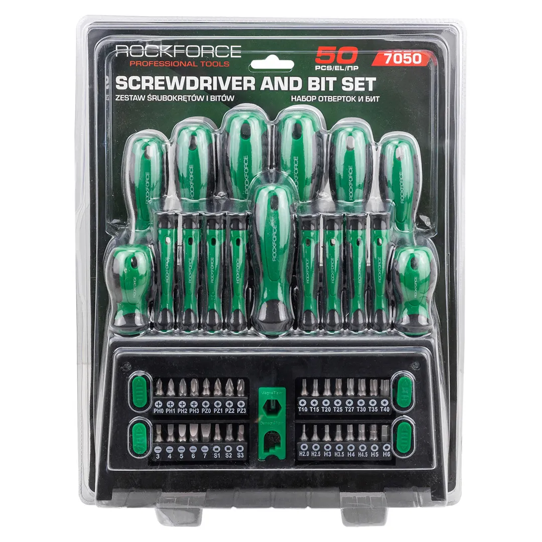 Отвертки в комплекте с битами, набор 50пр. RockFORCE Rock FORCE RF-7050