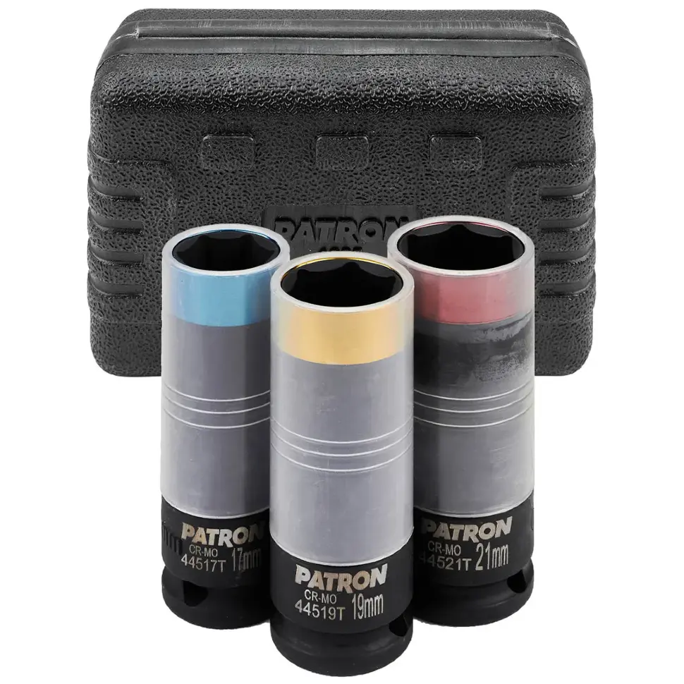 Головки ударные глубокие тонкостенные, набор 3пр., 1/2" (17, 19, 21мм) PATRON P-4035