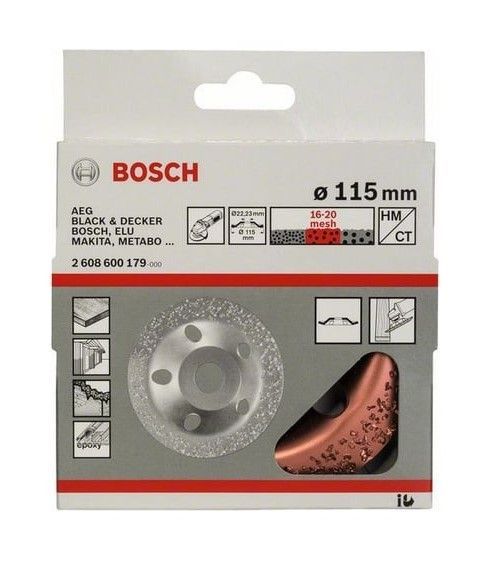 Чашка твердосплавная 115x22,23 мм (коническая / среднее зерно) BOSCH 2.608.600.179