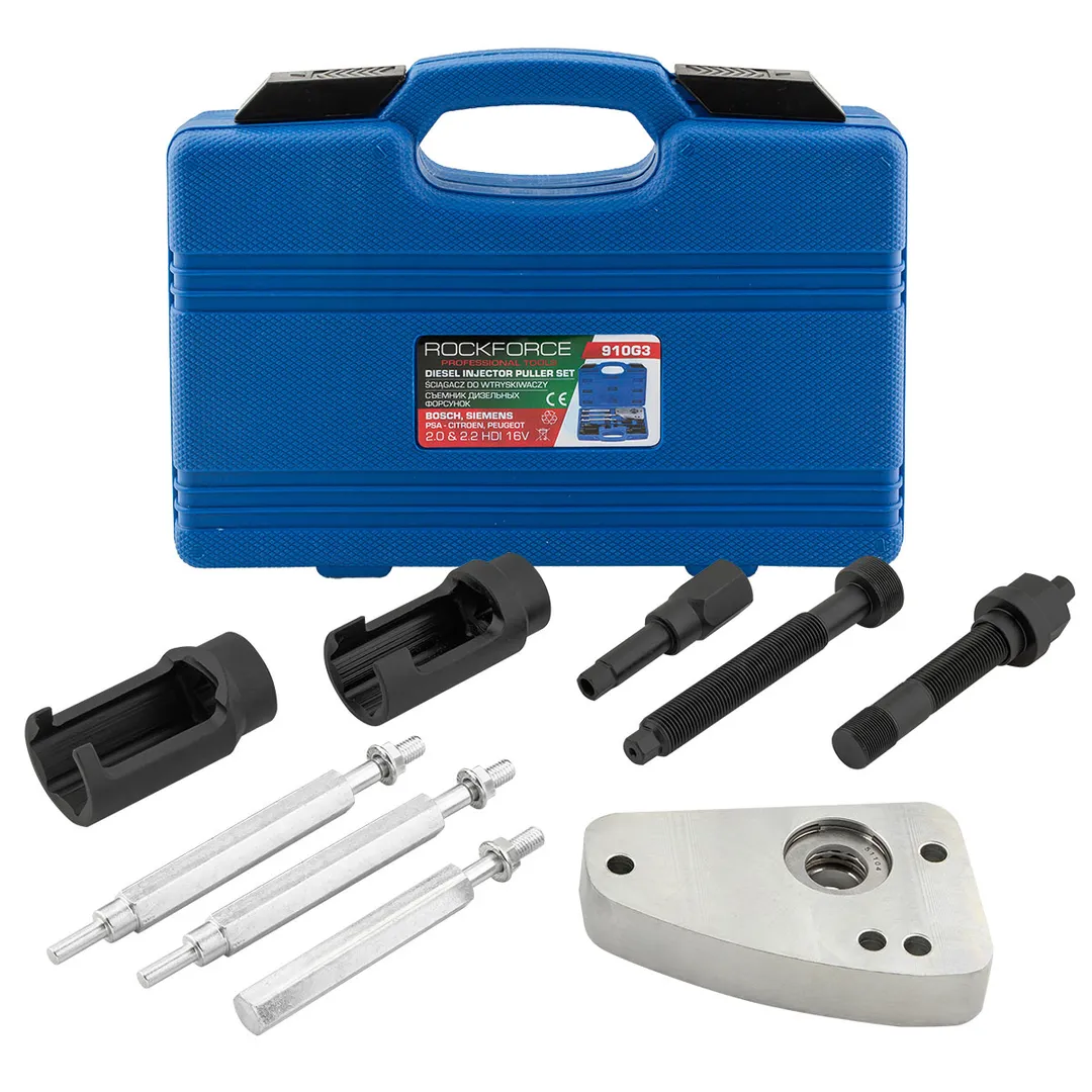 Съемники дизельных форсунок Bosch, Siemens (PSA HDI 2.0, 2.2 16V) 9пр., в кейсе  ...Rock FORCE RF-910G3