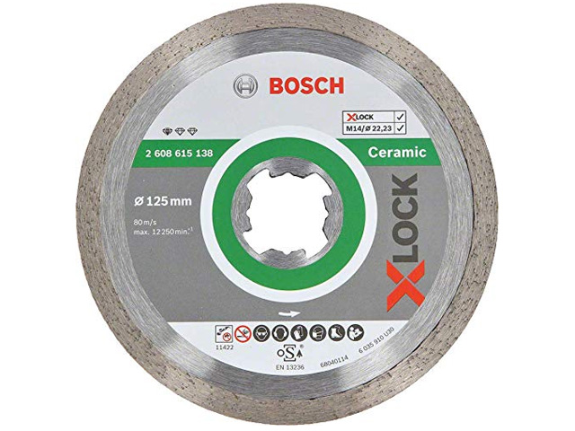 Алмазный круг 125х22.23 mm по керамике сплошной X-LOCK Standard for Ceramic (сухая резка)  ...BOSCH 2608615138