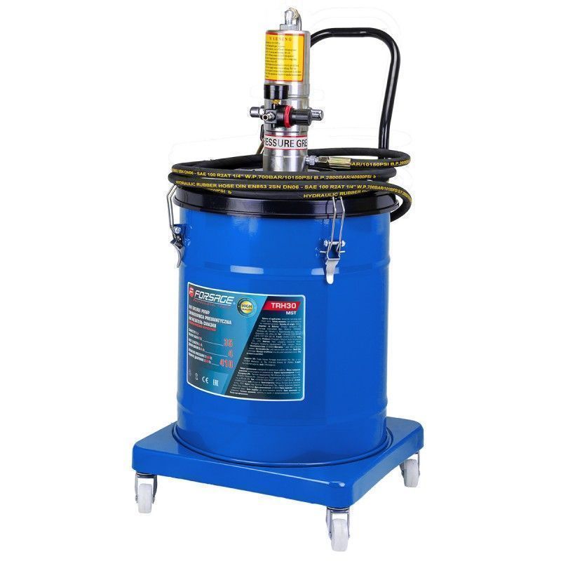 Нагнетатель смазки пневматический перекатной с емкостью 35л (рабоч.давление 410bar,шланг 4м)  ...Forsage F-TRH30 MST