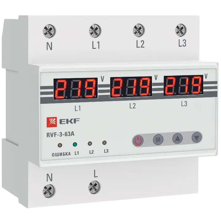 Реле выбора фаз с дисплеем RVF-3-63А PROximaEKF RVF-3-63a