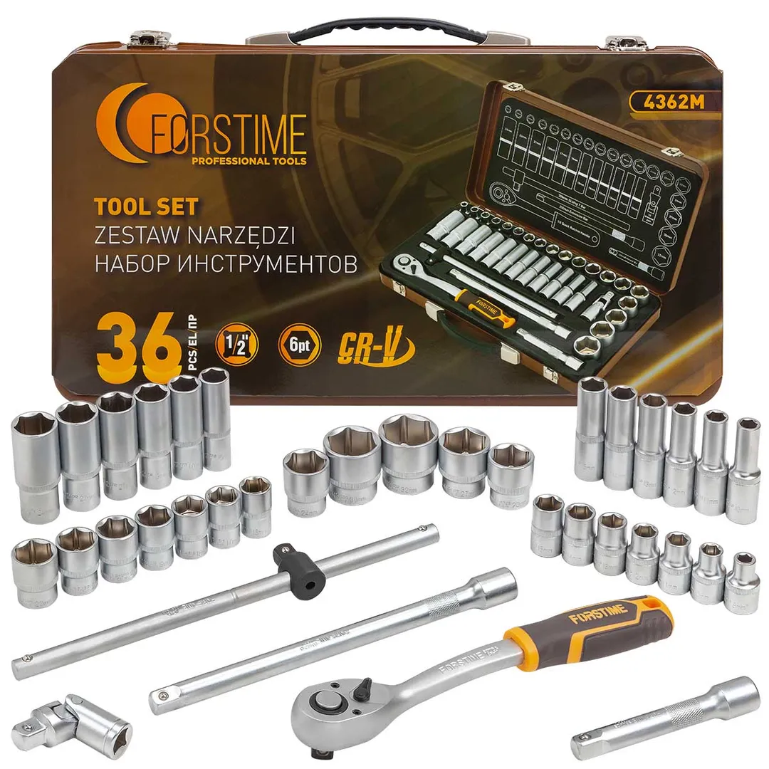 Набор инструментов 36пр. 1/2" 6pt FORSTIME FT-4362M