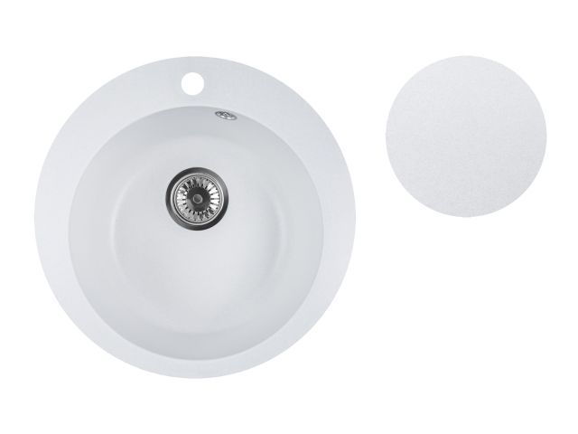 Мойка кухонная из искусственного камня POINT белый 495х495 мм, AV Engineering AVE495495WTA
