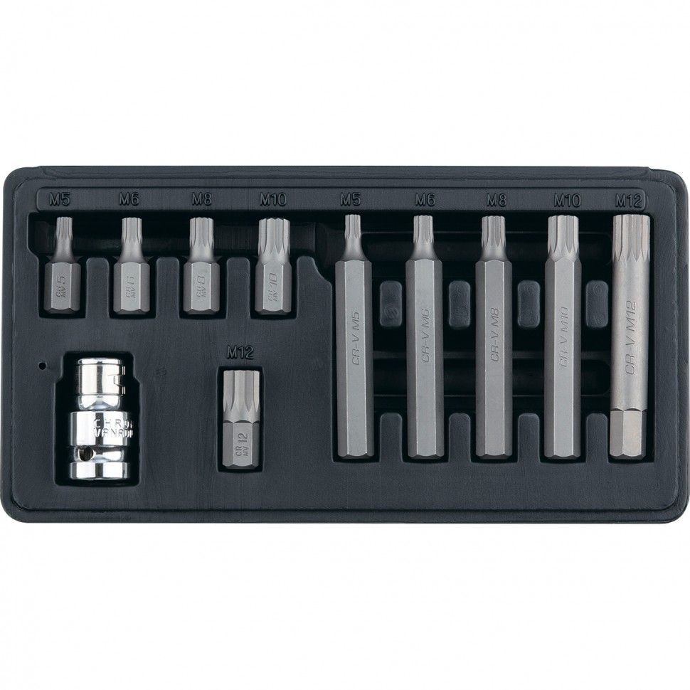 Набор бит SPLINE, шестигранный хвостовик 1 1/2'', CrV, 10 mm, 11 пред. Stels 11312