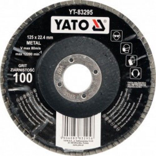 Круг лепестковый выпуклый 125mm Р100  YATO YT-83295