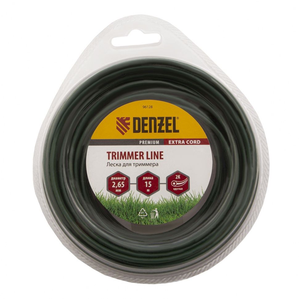 Леска для триммера двухкомпонентная круглая 2.65mm 15 м EXTRA CORD DENZEL 96128
