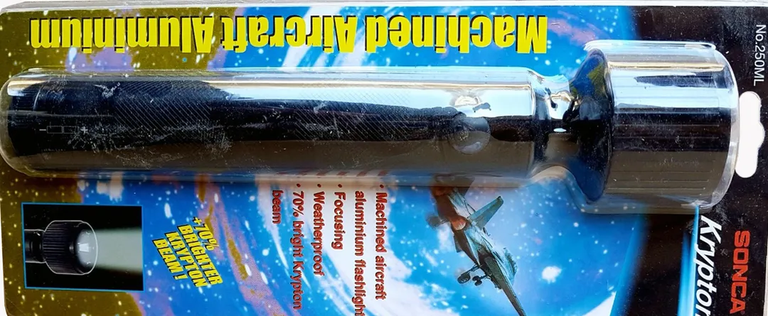 Фонарик переносной влагонепроницаемый в алюм. корпусе  Krypton(2.4V, 0.7A, фокусировка; 1.5V, 2D/R20...Sonca 250 ML