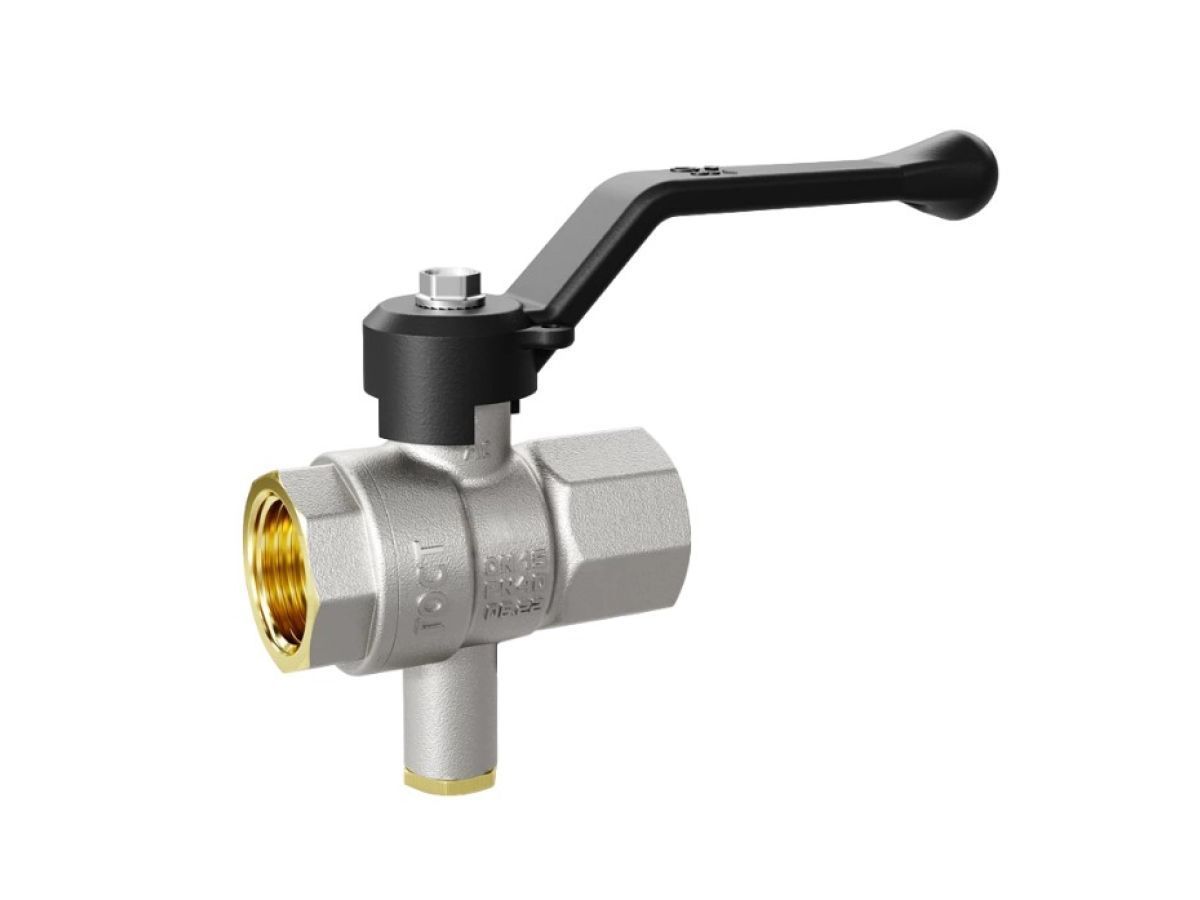 Кран шаровый латунный  для датчика температуры 3/4" вн.-вн., рычаг LD LD.45.412.1.20