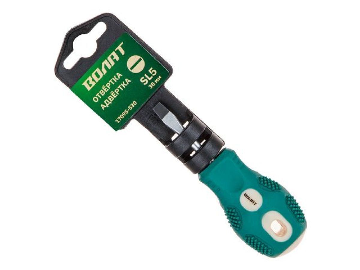 Отвертка шлицевая SL с двухкомпонентной рукояткой Anti-Slip 5.0 х 38mm ВОЛАТ 17095-530