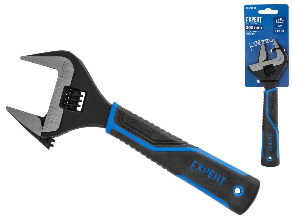 Ключ разводной 200мм EXPERT (SE4220-20) (тонкие губки, раскрытие губок 39 мм, обрезиненная рукоятка) STARTUL SE4220-20
