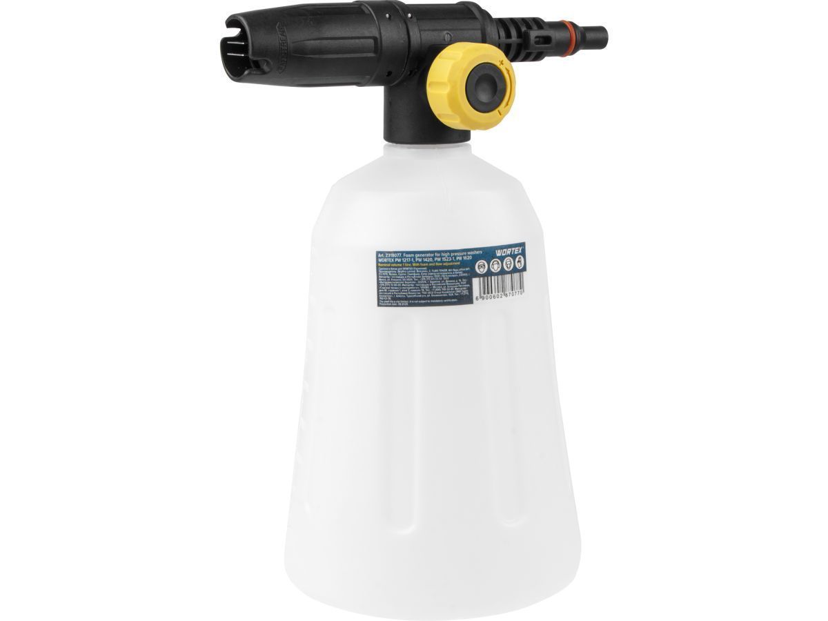 Пеногенератор для очистителей высокого давления PW 1217-1, PW 1420, PW 1523-1, PW 1620 (Подходит для очистителей высокого давления PW 1217-1, PW 1420, PW 1523-1, PW 1620) WORTEX 2318077