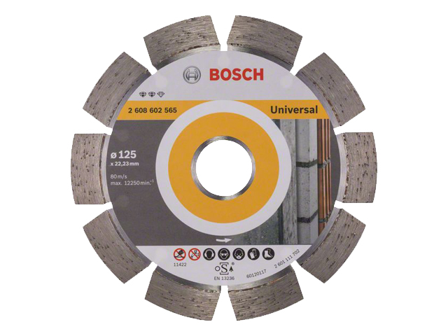Алмазный круг 125х22 mm универсальный сегментированный EXPERT FOR UNIVERSAL (сухая резка) BOSCH 2608602565