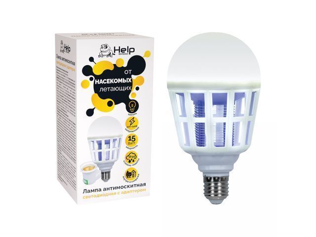 Лампа антимоскитная светодиодная с адаптером  HELP 80339