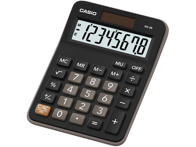 Калькулятор MX-8B 8 разрядный черный бухгалтерский,  CASIO МХ-8В