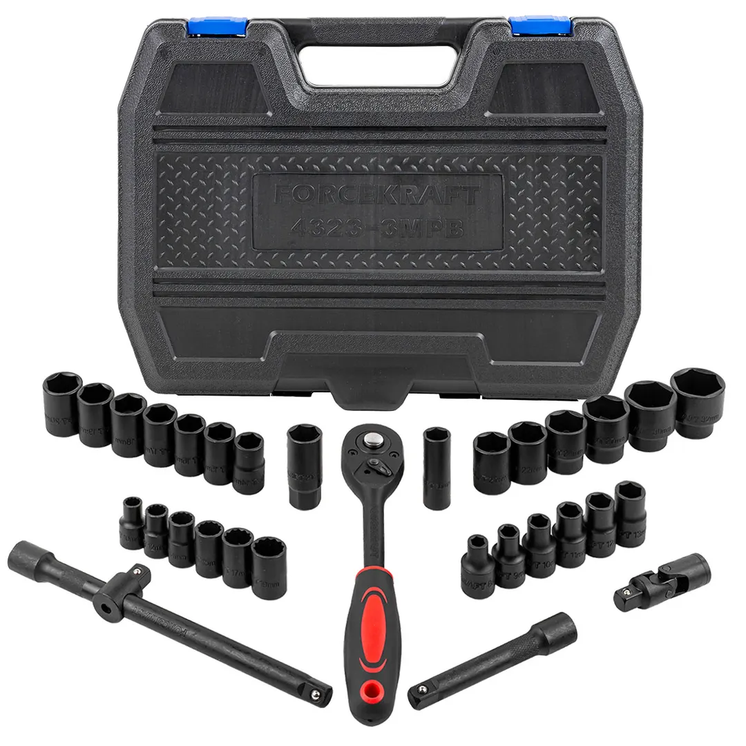 Набор инструментов ударных 32пр., 1/2" 6гр. (8-36мм) FORCEKRAFT FK-4323-3MPB