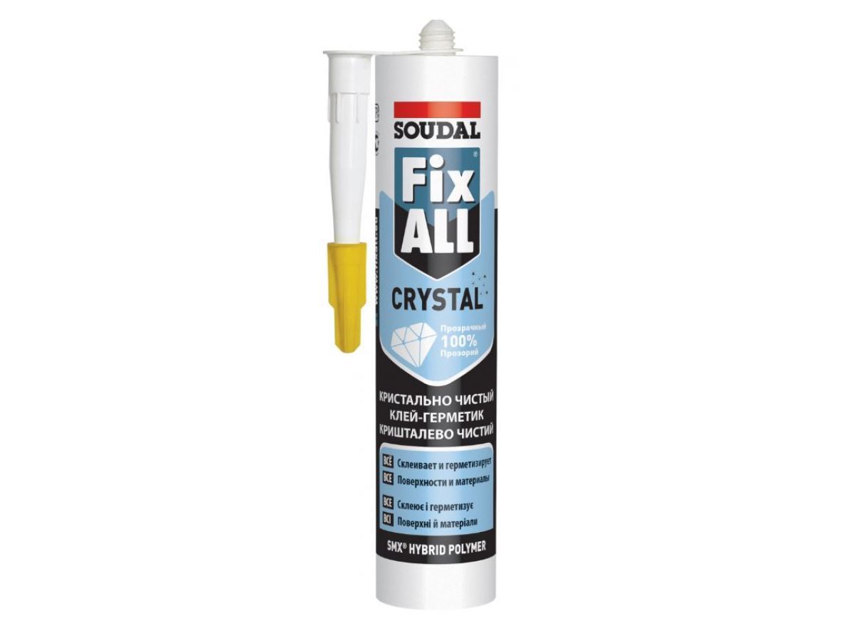 Клей-герметик гибрид. Fix All Crystal прозрачный 290 мл SOUDAL 119130