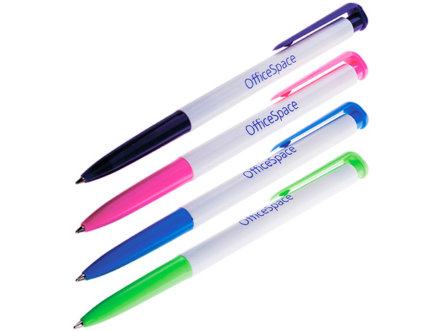 Ручка шариковая автоматическая синяя 0.7 mm цветной корпус  ...OFFICESPACE BPR113_1354