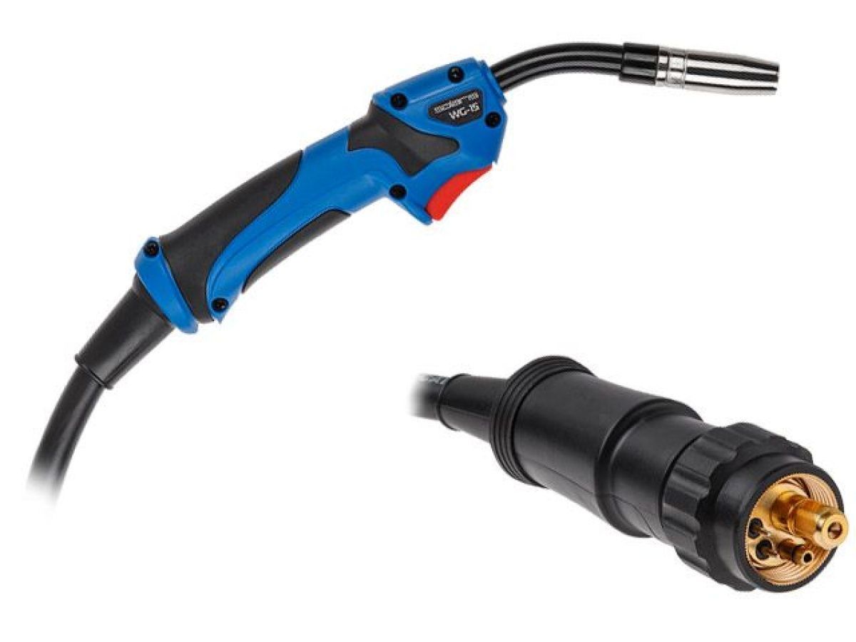 Горелка сварочная MIG MAG WG-15 (3м. 180А) (CO2: 180 A. Ar (Ar+CO2): 150 A. 0.6-1.0 mm. ПВ - 45%. 3 метра. М6) SOLARIS SL1537-9
