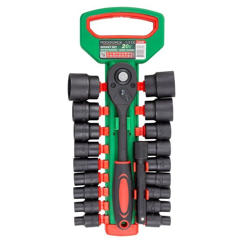 Головки, набор 20пр., 1/2" 8-32 мм RockFORCE RF-019-5K