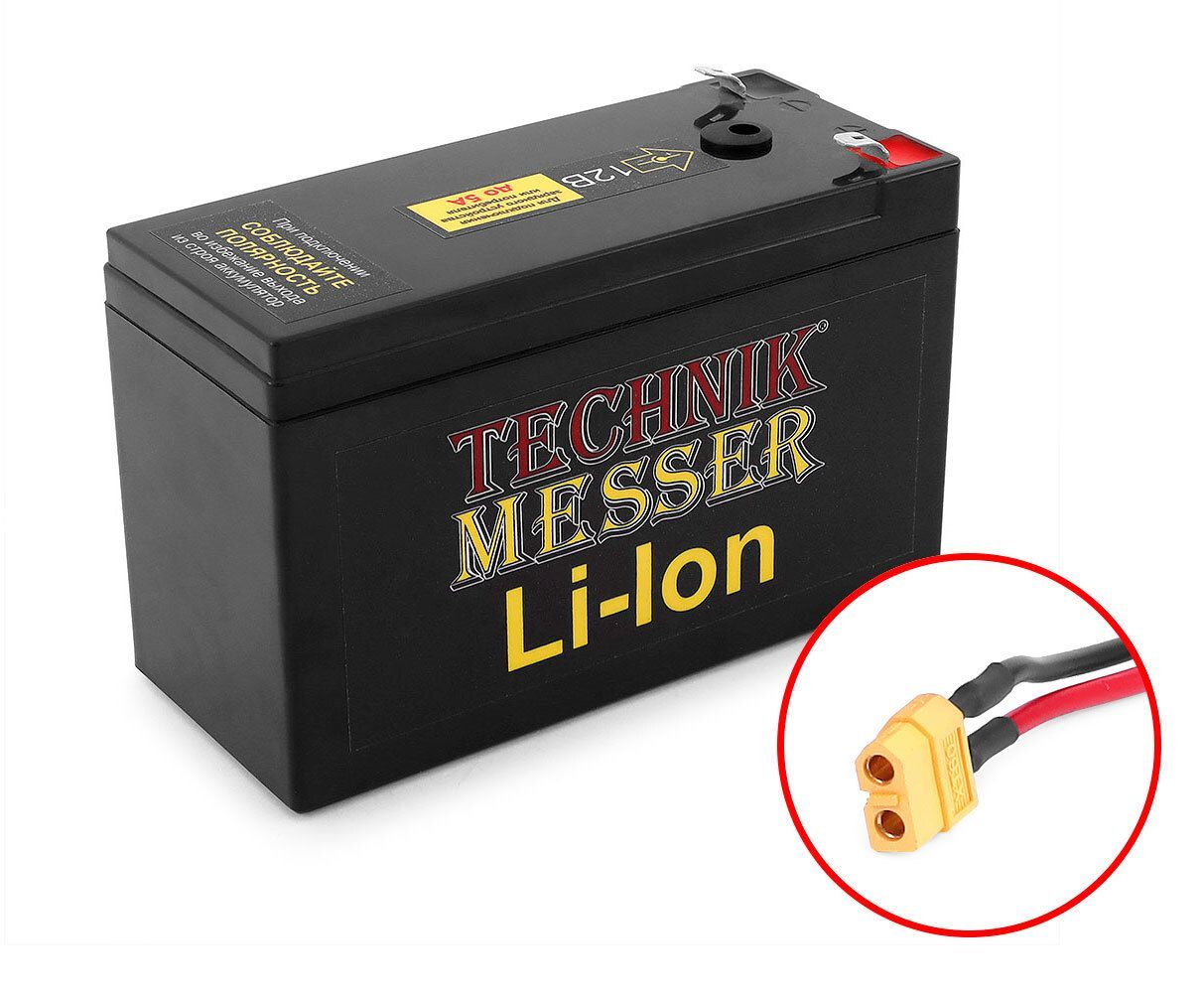 Аккумулятор литий-ионный TECHNIK-MESSER 12В 9000мАч BMS60A 150x65x95 XT60 MESSER L1209-218X06-60-K1-XT60