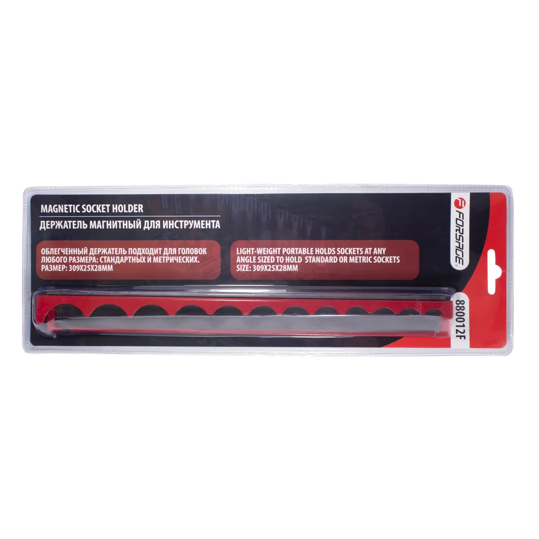 Держатель магнитный для 12 головок 3/8"(309х25mm), в блистере Forsage F-880012F