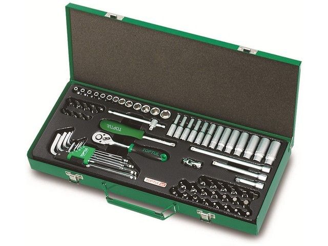 Набор головок, ключей и бит 1/4" 72пр. метал.кейс Toptul GCAD7202