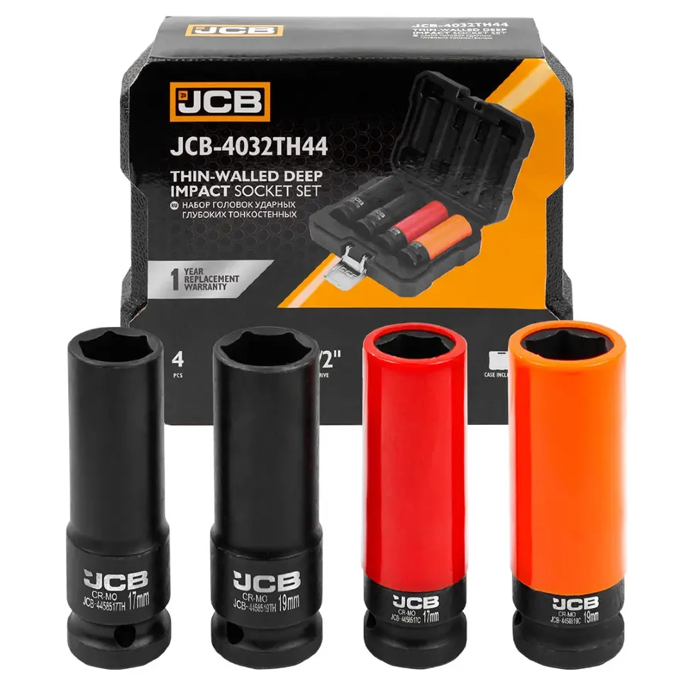 Набор головок ударных глубоких тонкостенных 4пр. 1/2" 6pt  ...JCB JCB-4032TH44
