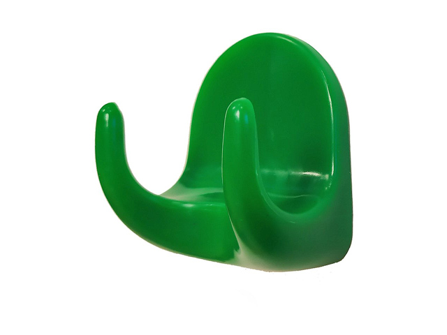 Крючок-вешалка самоклеющийся, двухрожковый, 5 шт., зеленый (h=44 mm, b=38 mm)  ...GARDENPLAST 21003