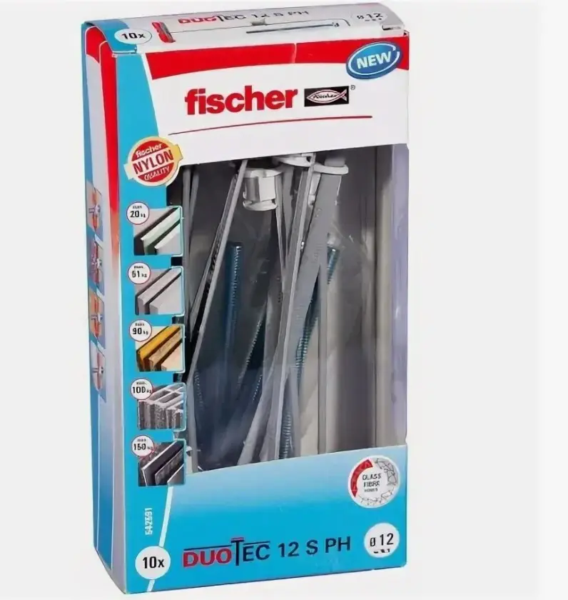 Дюбель DUOTEC 12 S PH M с винтом с полукруглой головкой (10 шт) Fischer 542591K