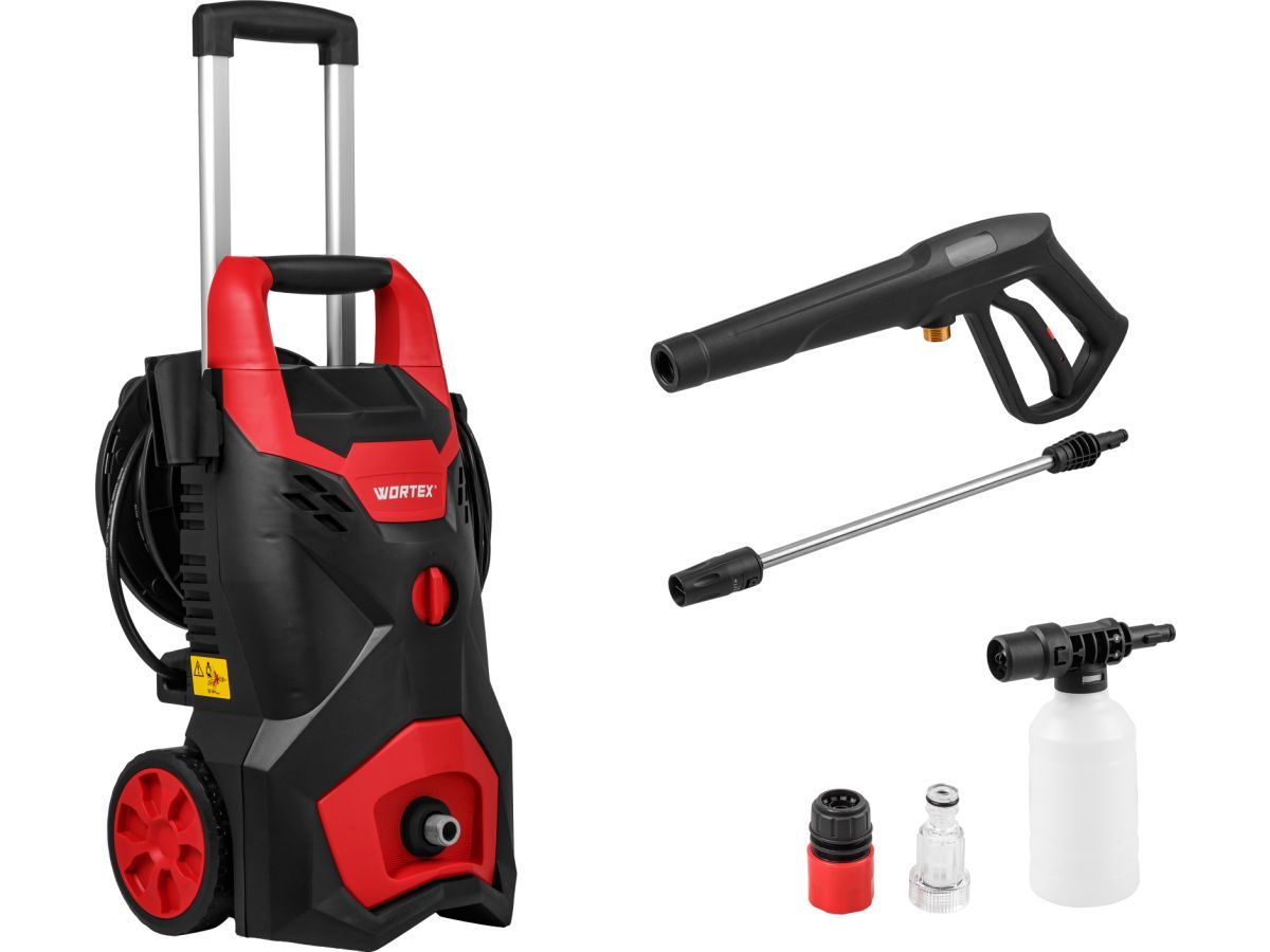 Очиститель высокого давления PW 1620-1 2.20 кВт, 165 бар, 522 л/ч (мойка высок. давл., автомойка, ф-ция самовсасывания, алюминиевая помпа, инд. двигатель, шланг 8 м) WORTEX 2322099
