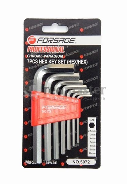 Набор ключей шестигранных 2.5-10мм, 7пр. Forsage F-5072