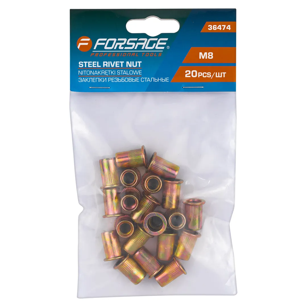 Заклепки резьбовые стальные 20шт.  Forsage F-36474