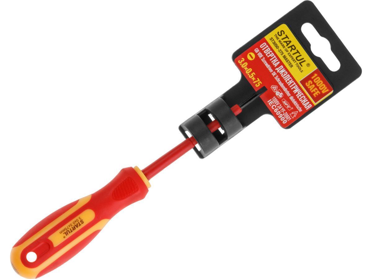 Отвертка шлицевая диэлектрическая "Master" 3.0 x 75mm STARTUL ST3050-375