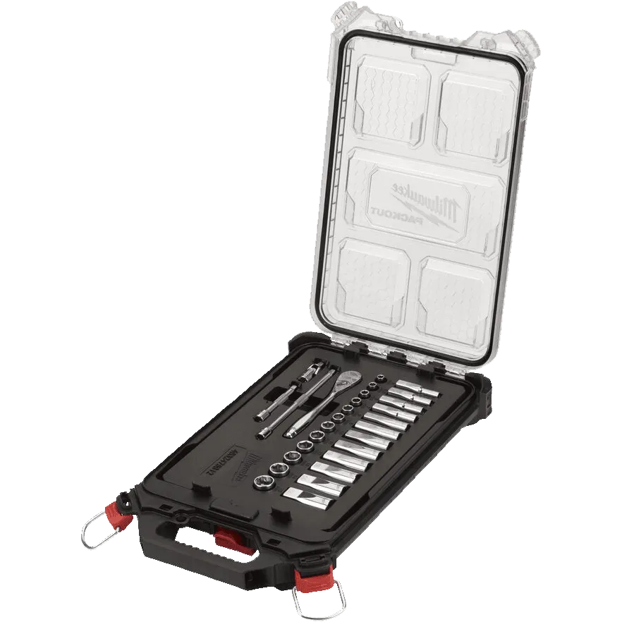 Головки 1/4", 5-15мм, 28пр. с трещоткой (в органайзере PACKOUT) MILWAUKEE ...Milwaukee 4932478812