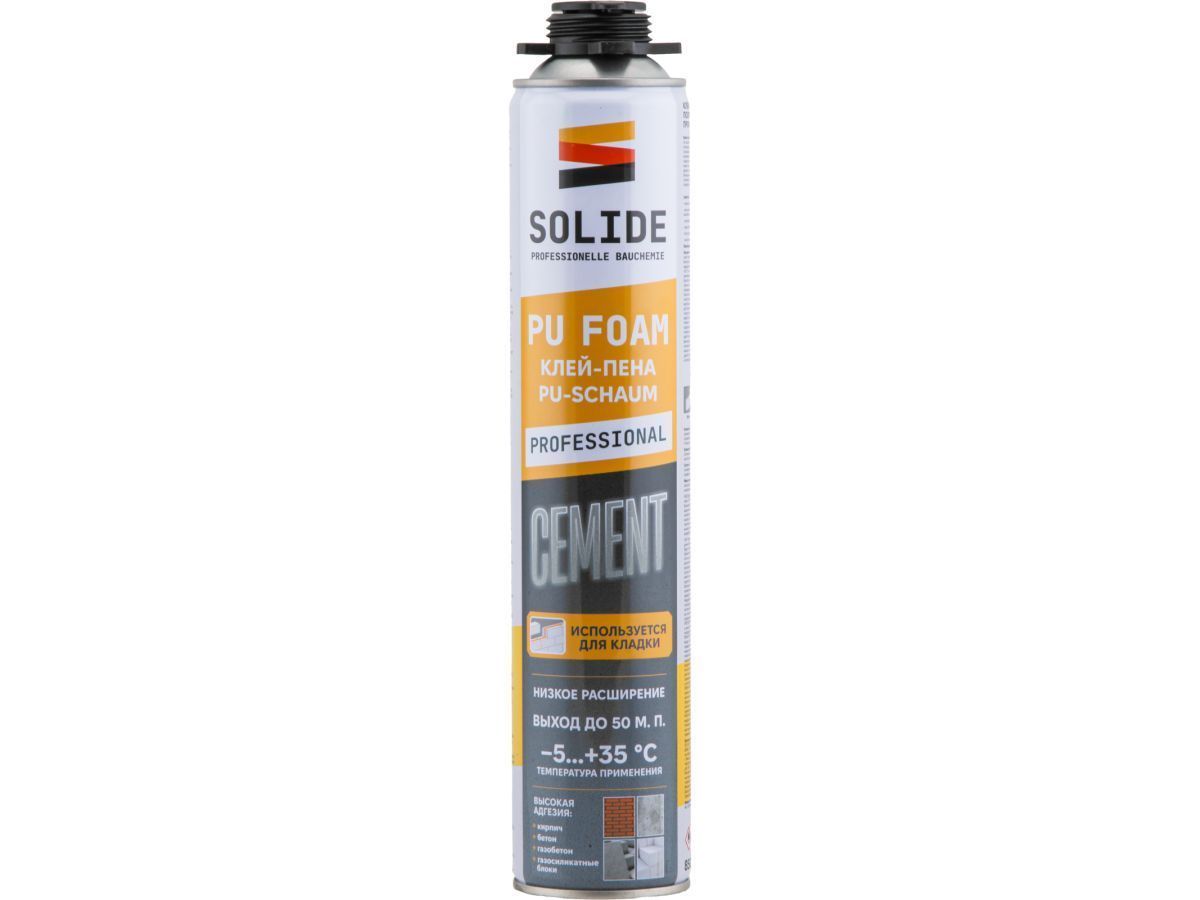 Клей-пена полиуретановая професс. Cement (850 мл) SOLIDE SL-20420-1