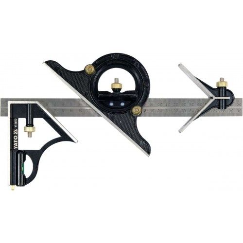 Угольник многофункциональный 300mm с транспортиром   YT-70772...YATO 132728