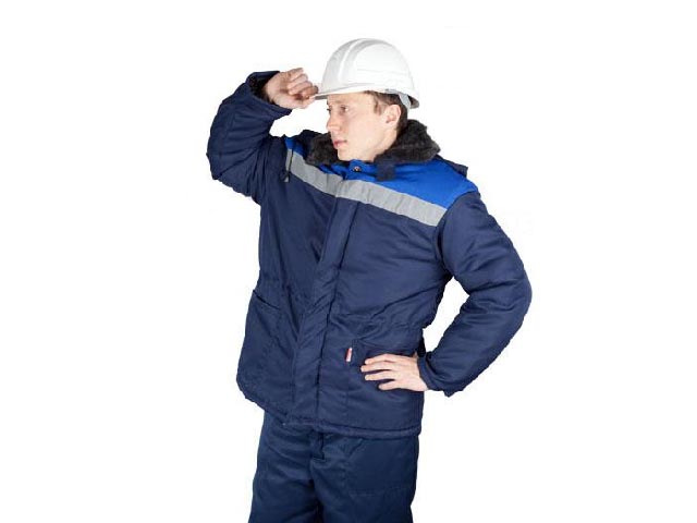 Куртка утепленная (синяя+василек) с капюшоном  Артекс "БРИГАДИР" р.52-54 рост 170-176