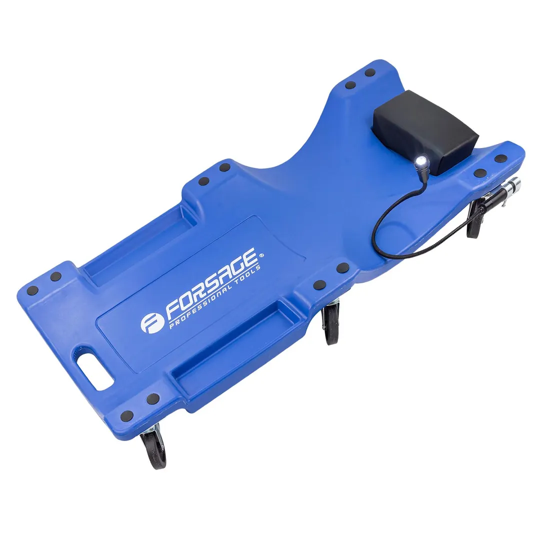 Лежак пластиковый подкатной на 6-ти колесах  Forsage F-TRH6802-2