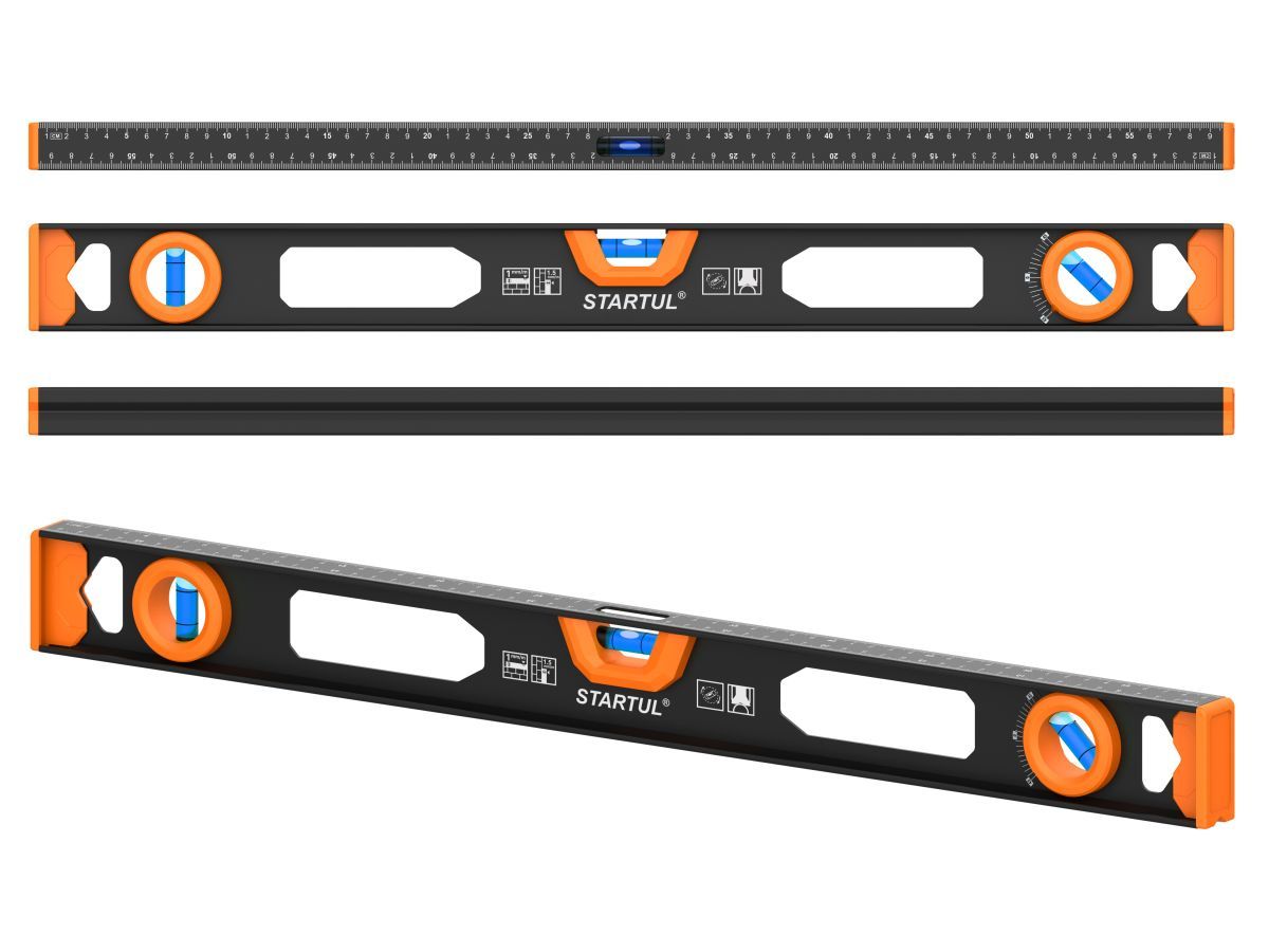 Уровень 600мм рельс  MASTER (ST2540-060) (1 поворотный глазок, линейка на корпусе) STARTUL ST2540-060