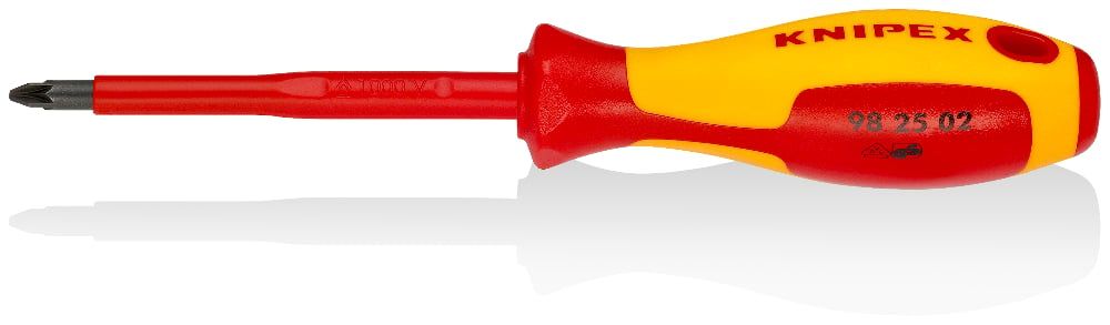 Отвёртка VDE 1000V Pozidriv PZ2, длина стержня 100 мм, L-212 мм  KNIPEX 982502