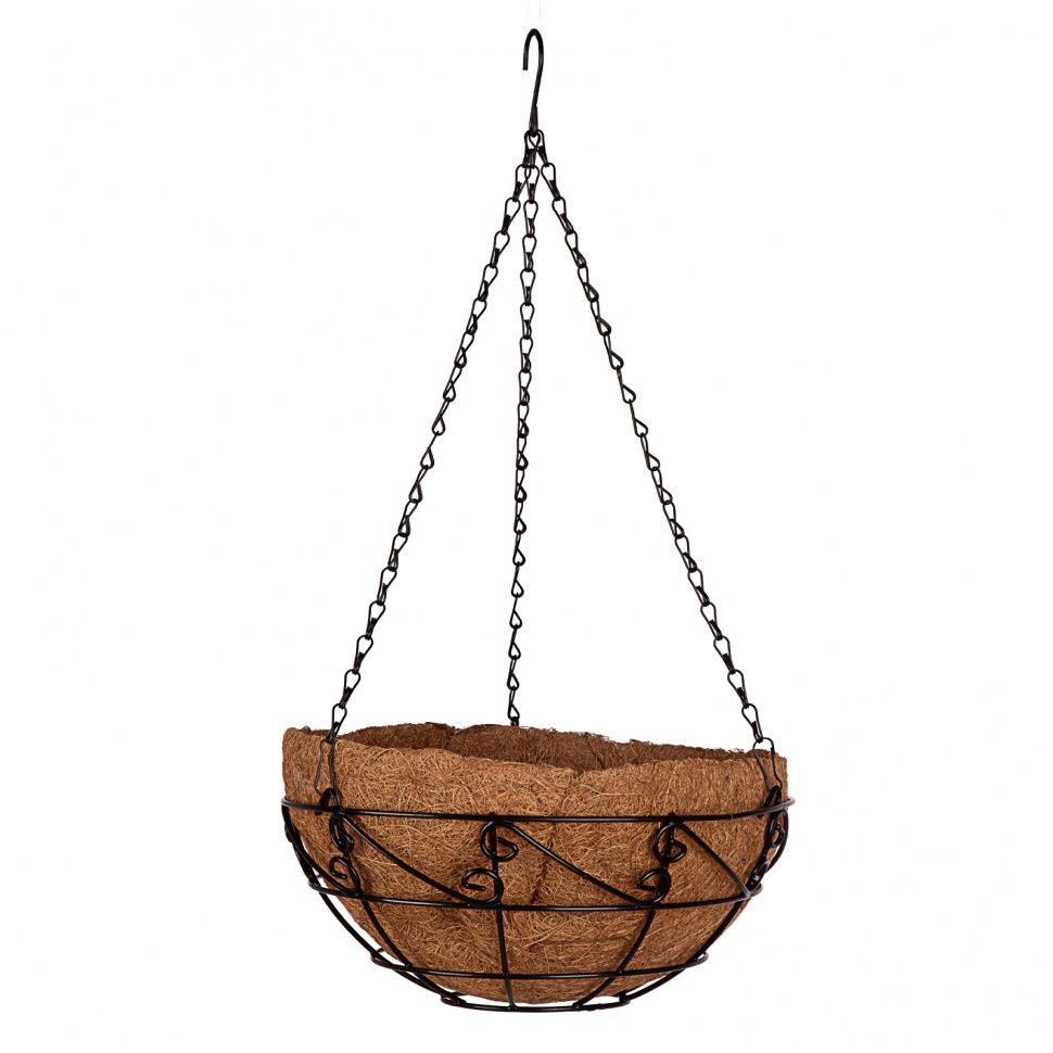 Кашпо подвесное с орнаментом, с кокосовой корзиной, диаметр 30 см PALISAD ...PALISAD HOME 69004